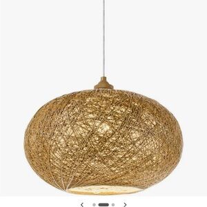 Bay Isle Home Tan Woven Pendant Light